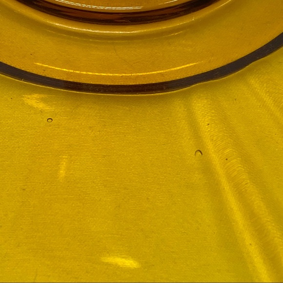 Vintage Mid Century Amber Glass Handled Serving Dish - Picture 4 of 5